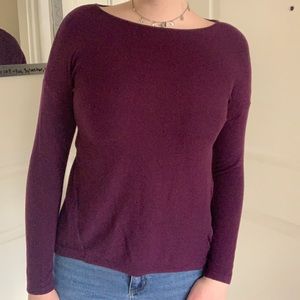 purplish sweater